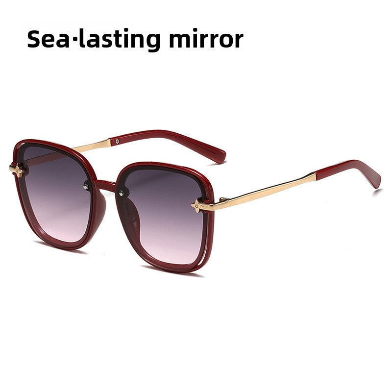 street shot slimming trendy four-leaf decorative sunglasses glasses