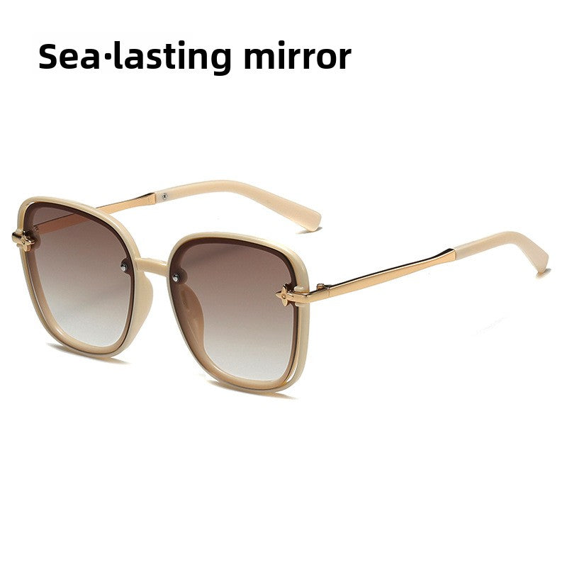 street shot slimming trendy four-leaf decorative sunglasses glasses