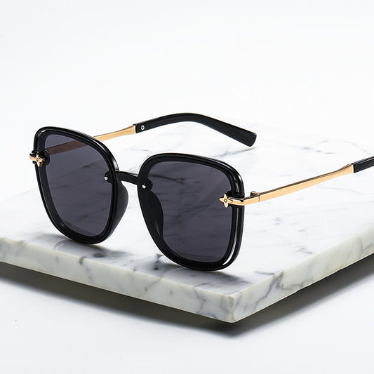 street shot slimming trendy four-leaf decorative sunglasses glasses