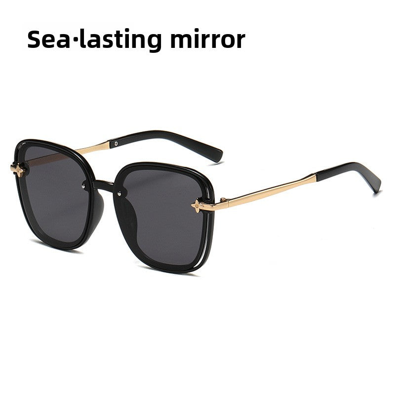 street shot slimming trendy four-leaf decorative sunglasses glasses