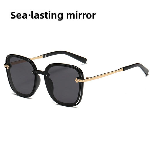 street shot slimming trendy four-leaf decorative sunglasses glasses